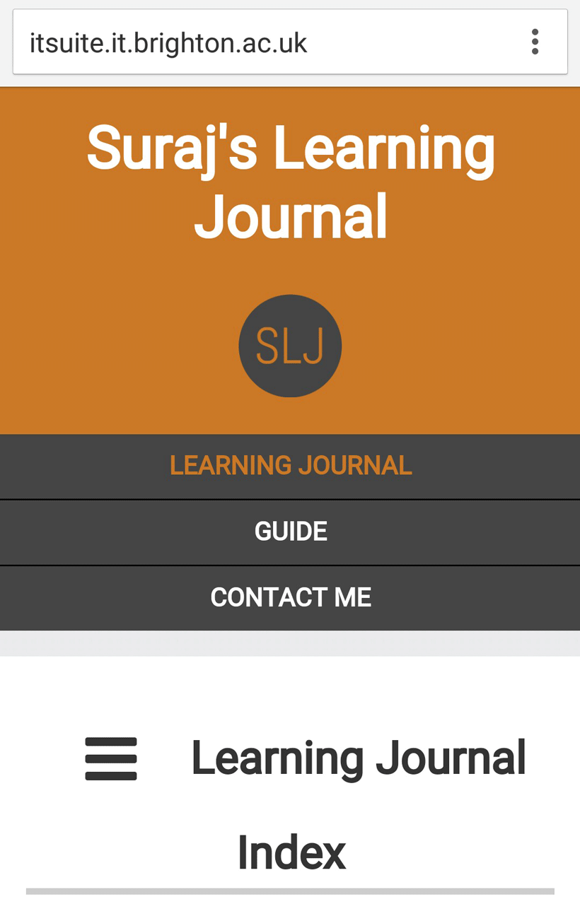 Learning Journal Website on Android Google Chrome Screenshot