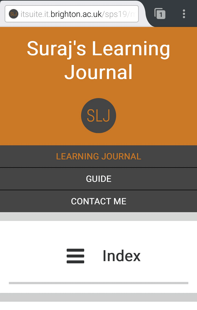 Learning Journal Website on Android Firefox Screenshot