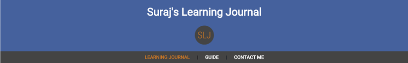 Learning Journal Blue Banner Screenshot