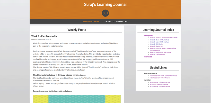 Learning journal week 8 screenshot