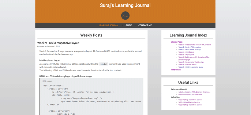 Learning journal week 9 screenshot